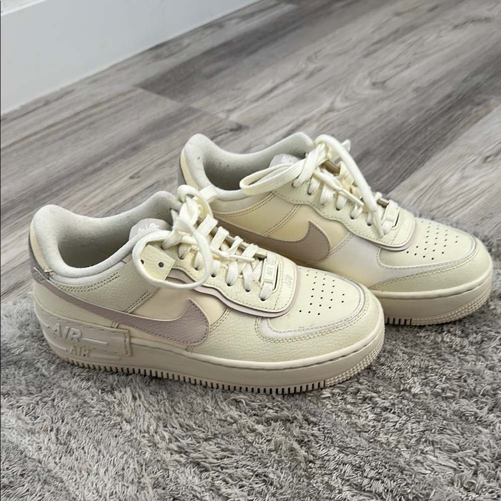 Nike Air Force One Cream Low-Top Sneakers